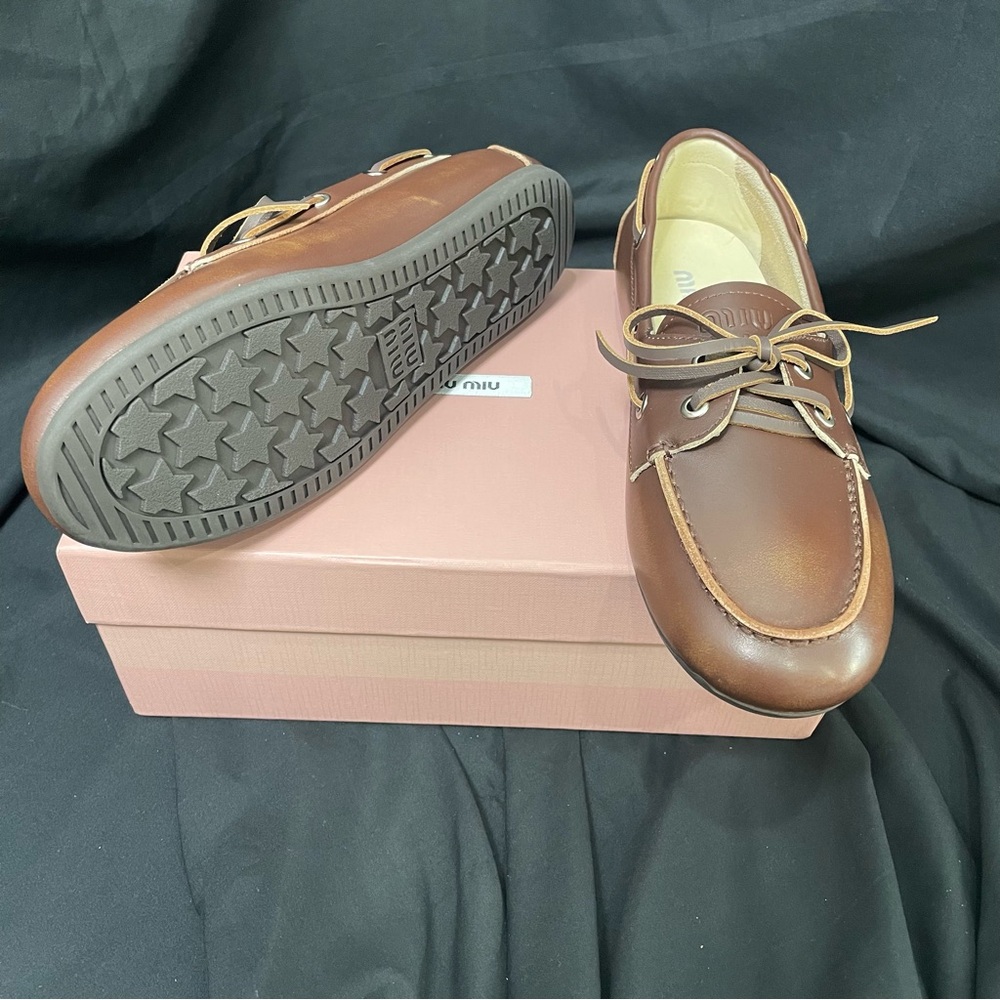Miu Miu Women's Brown Loafers - Picture 3 of 8